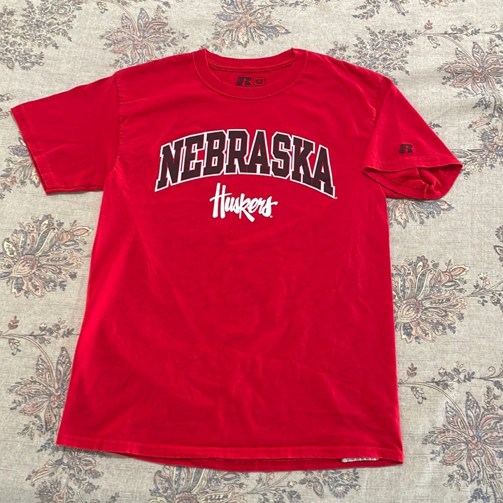Russell Nebraska Cornhuskers T shirt in red. Men M. 100% cotton. Good condition.